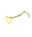 Heart Shaped Curved Nose Stud Silver NSKB-05